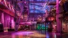 Motorworld München, bunt beleuchtet