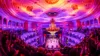 Pink, rote Lichtprojektion in der Oper