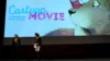 Leinwand Cartoon Movie, Vortrag von zwei Personen