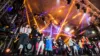 Bühne mit Lichteffekten, Schlussfeier Special Olympics