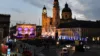 Odeonsplatz mit verschiedenen Lichteffekten