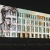 Projektion auf Fassade des Humboldt Forums
