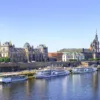 Panorama von Dresden, Elbe im Vordergrund